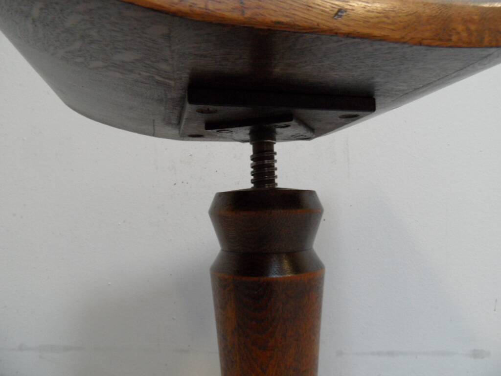 Tabouret de piano vintage en chêne des années 1930