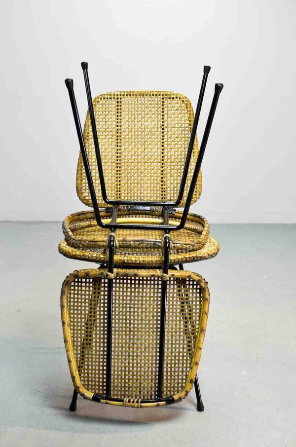 Chaises d'appoint en rotin de style hollandais