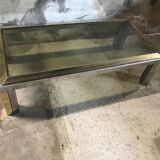 Table basse 1970 chrome et laiton