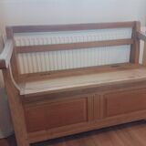 Bench, solid raw oak trunk