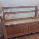 Bench, solid raw oak trunk