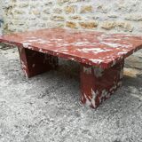 Red marble coffee table