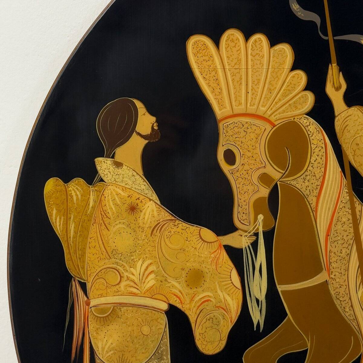 Vintage wooden art panel, Italy, 1963