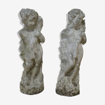 Reconstructed stone garden statues