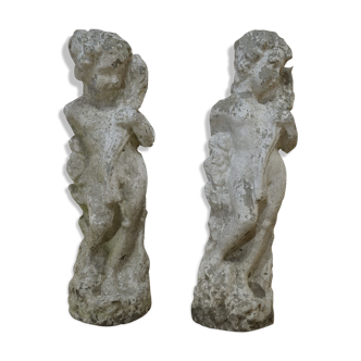 Reconstructed stone garden statues