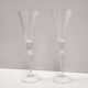 Pair of Vintage Transparent Crystal Flutes attributed to Baccarat