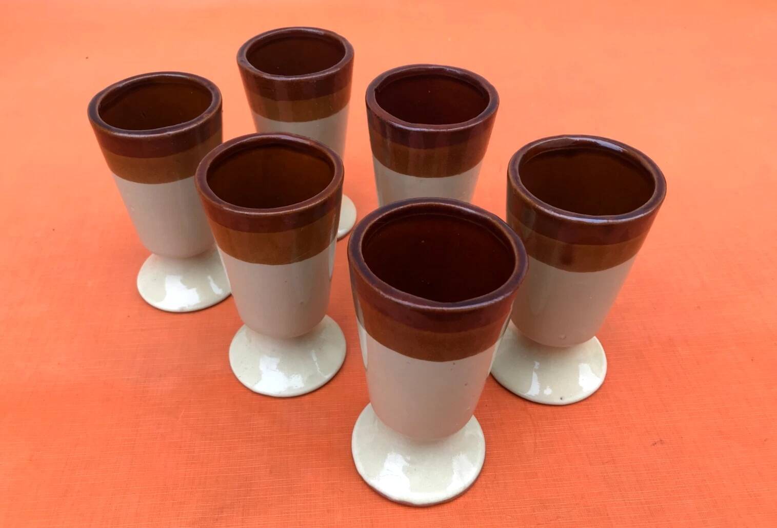 6 Mazagrans Basque Enamelled ceramic