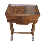 Table d'appoint travailleuse coiffeuse en noyer