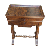 Table d'appoint travailleuse coiffeuse en noyer