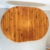 Table de salle à manger ovale extensible en pin de style danois