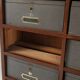 Industrial filing cabinet in wood with 30 original cardboard storage boxes, Belgium, 1920s