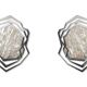 Pair of brushed metal and rock crystal wall lights. Contemporary.