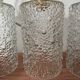 Lot de trois suspensions en verre bullé vintage