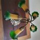 Lampe Tiffany vert ambré