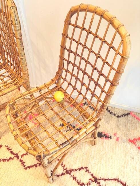 Vintage rattan chair pair "Alice"
