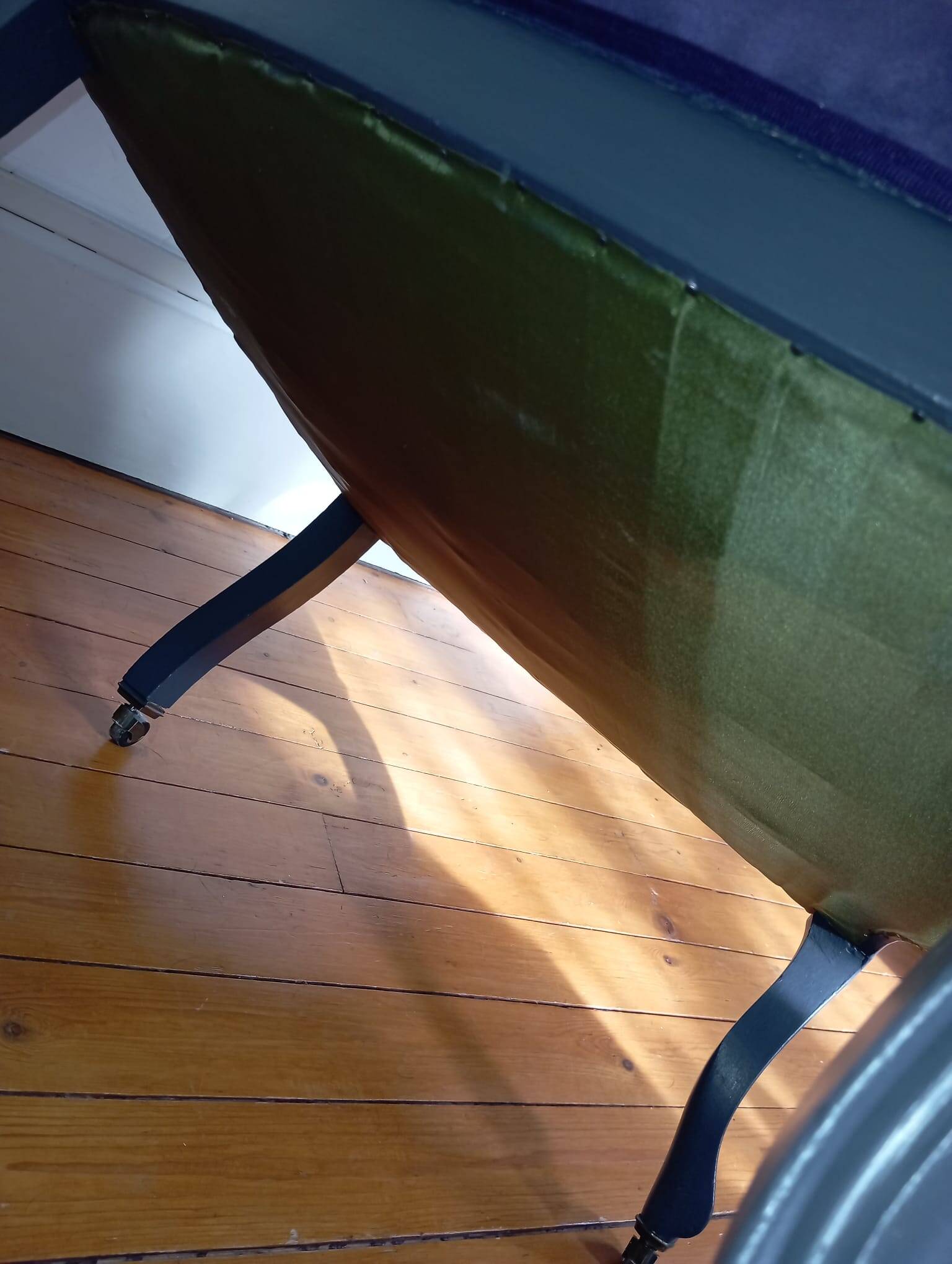 Voltaire armchair from the 19th century, purple velvet