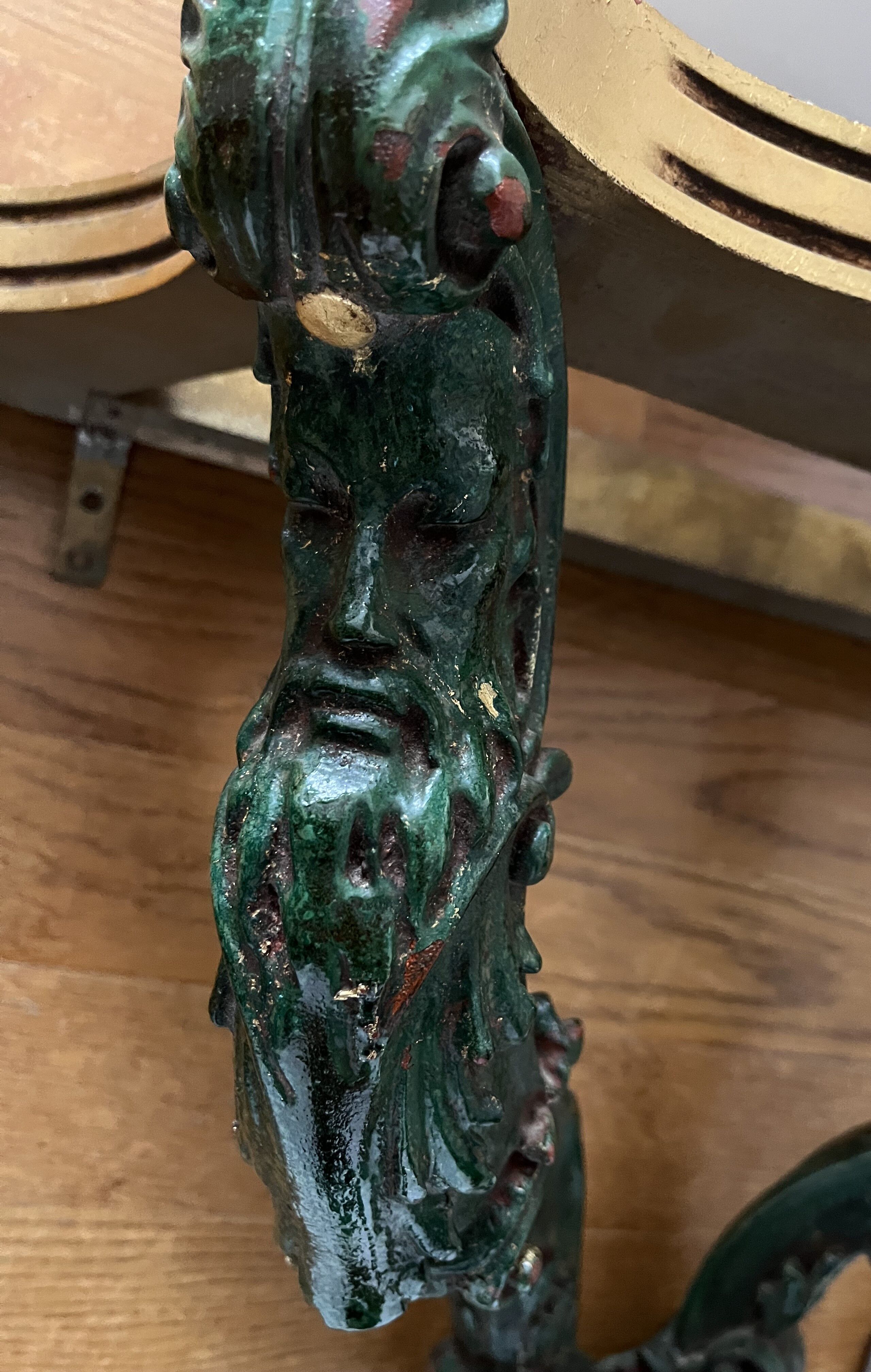 Console en bois sculpté et marbre gris