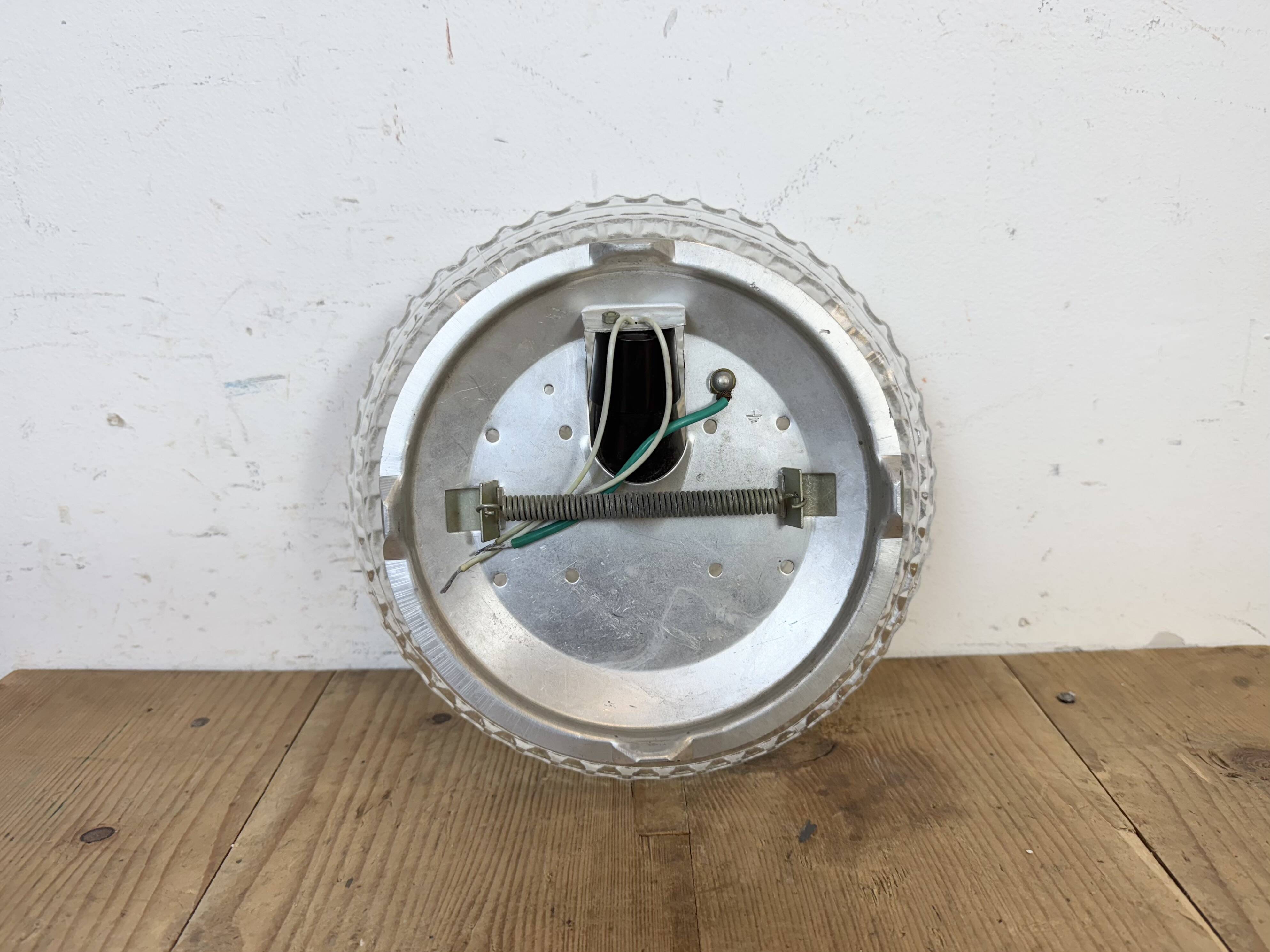 Vintage Glass Wall or Ceiling Light, 1970s