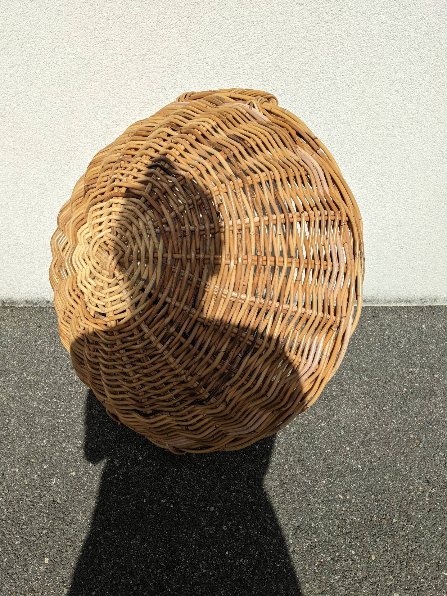 Vintage handmade wicker storage basket
