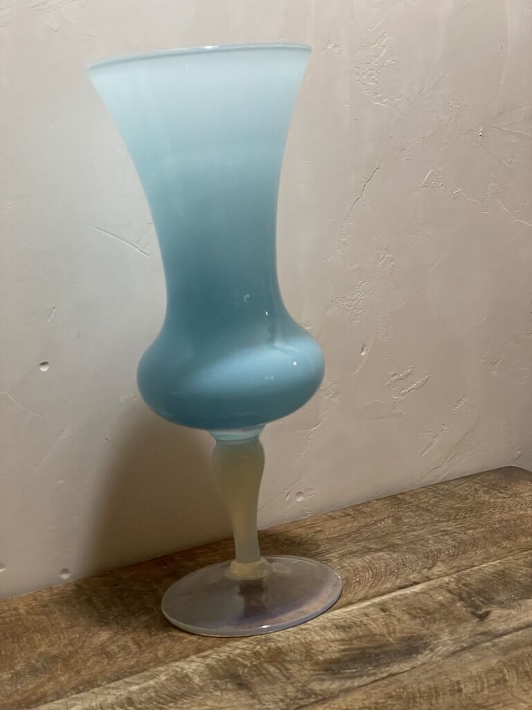 Blue opaline vase