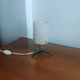 Vintage tripod lamp 60s/70s – Smoked Plexiglass, Brass & Frosted granite glass