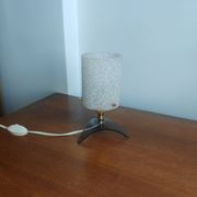 Vintage tripod lamp 60s/70s – Smoked Plexiglass, Brass & Frosted granite glass