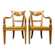 Paire de fauteuils style directoire - consulat en noyer blond vers 1900