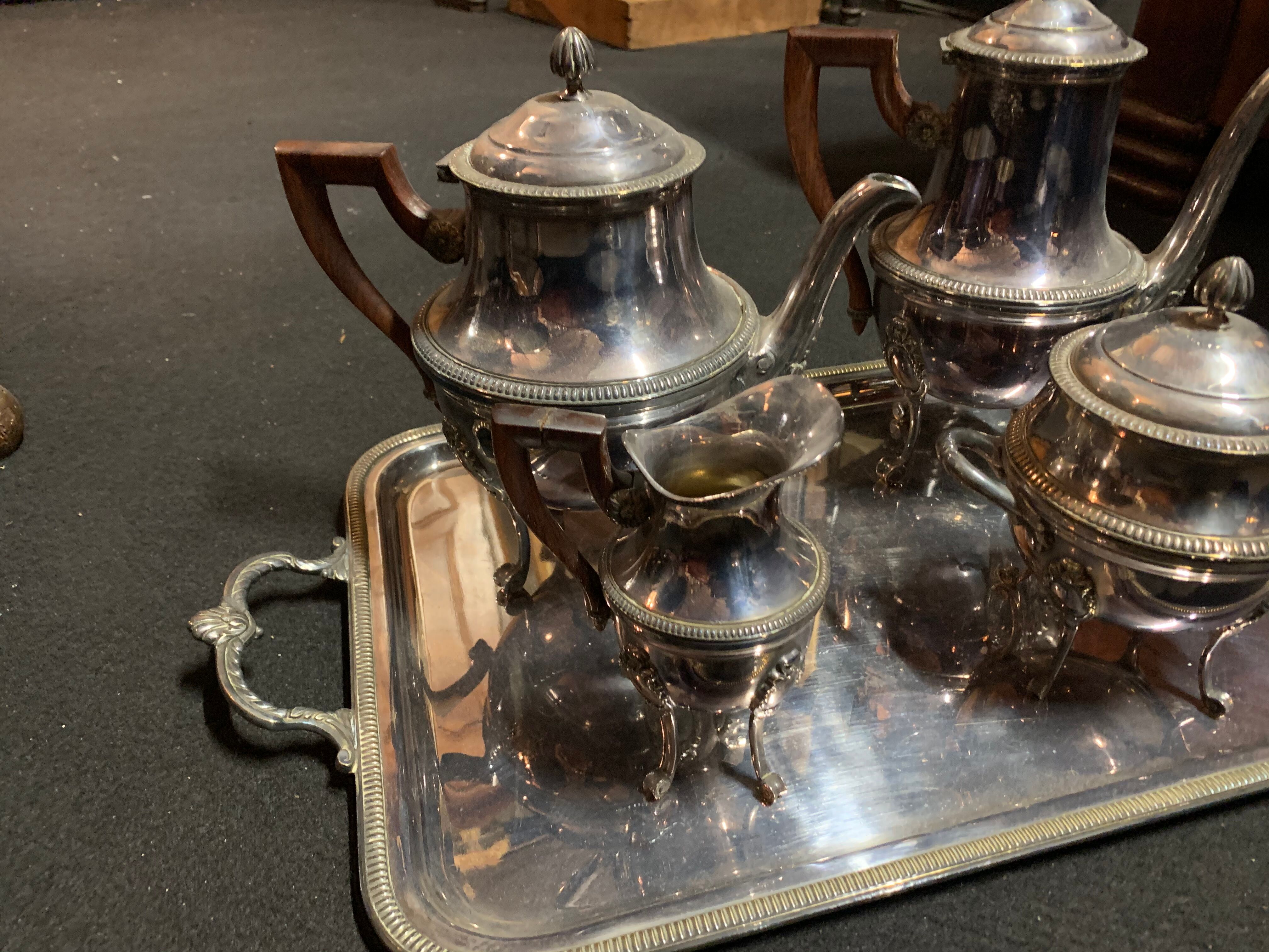 Silver metal tea service