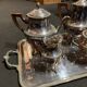 Silver metal tea service