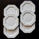 6 assiettes à dessert plates vintage octogonale perlées - Johnson Brothers
