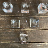 Set of 6 Blenko Ice Design Candle Holders Glass 1970s Vintage