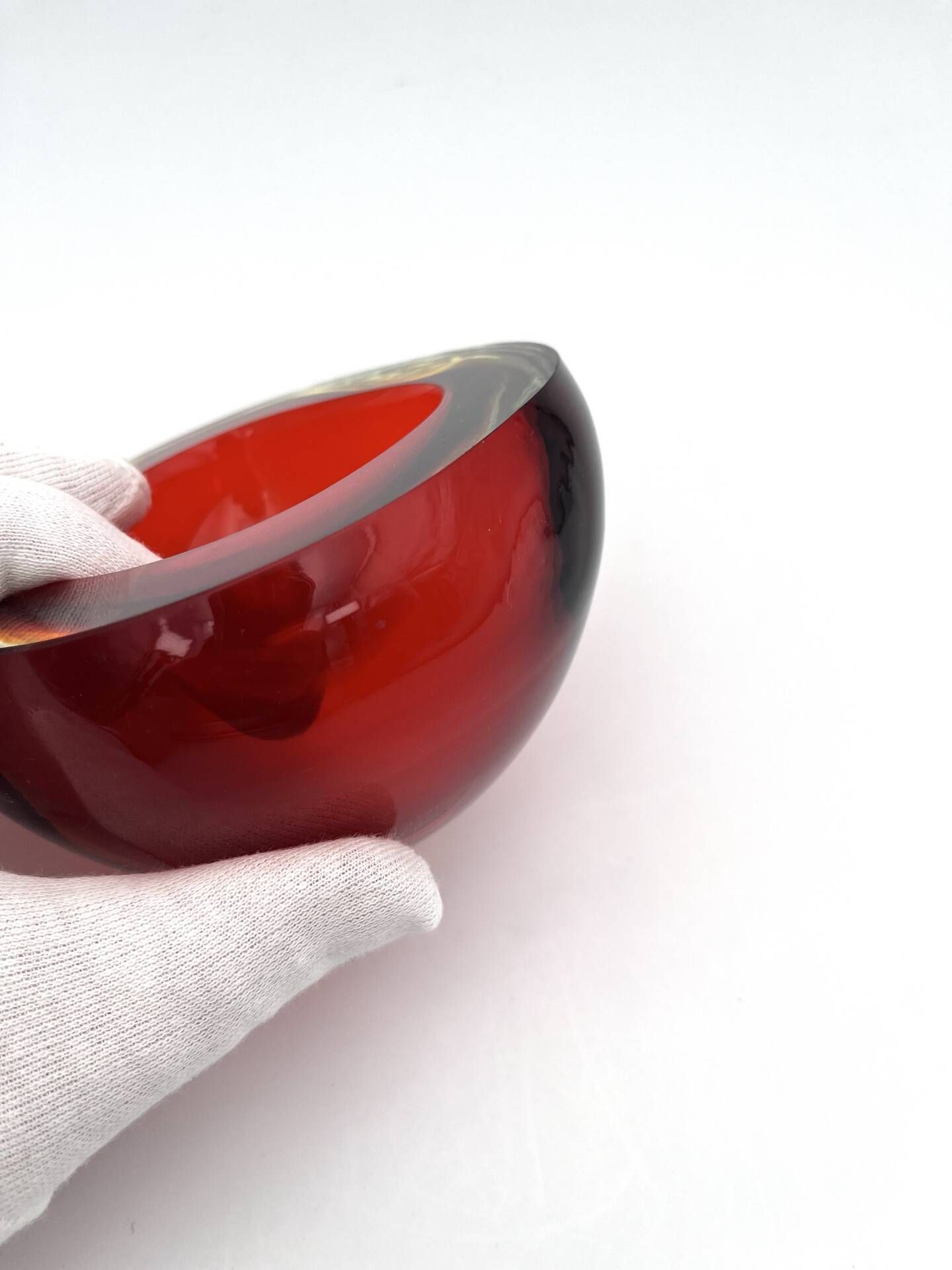 Sommerso Flavio Poli Ashtray Bowl 1.2kg Murano 1960