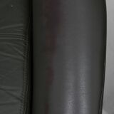 Midcentury Swivel Rocking Leather Armchair, Peem, Finland, 1970s