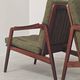 Pair of wooden armchairs Uluv green fabric 1960