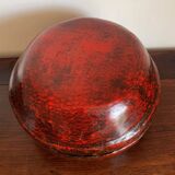 Round Chinese box lacquered red