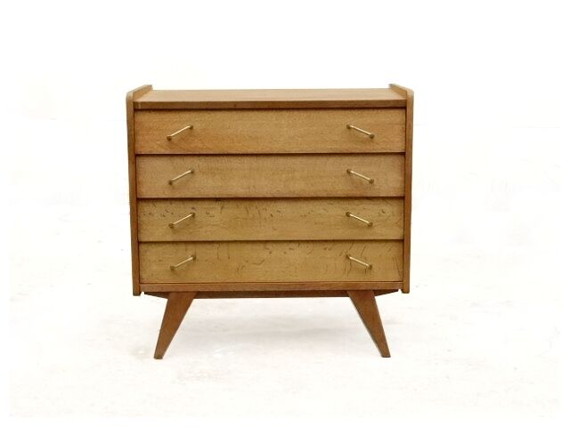 Vintage dresser 1950 solid wood compass feet