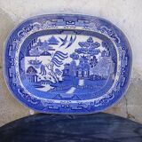 grand plat en ceramique anglaise ancienne motif japonisant
