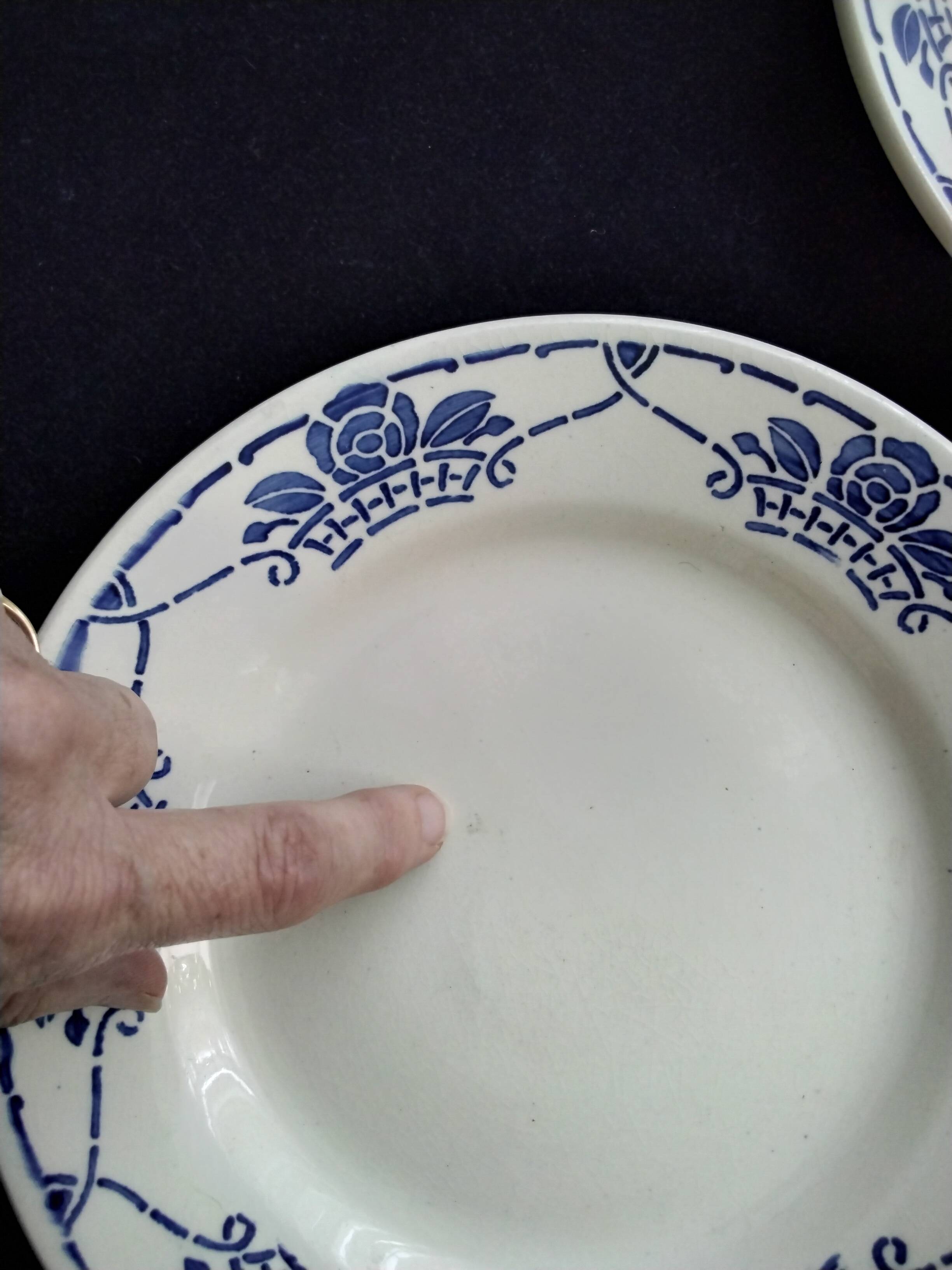 6 HBC Choisy le Roi earthenware dinner plates. Georgette model