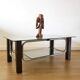 Coffee table 70 double smoked glass tray