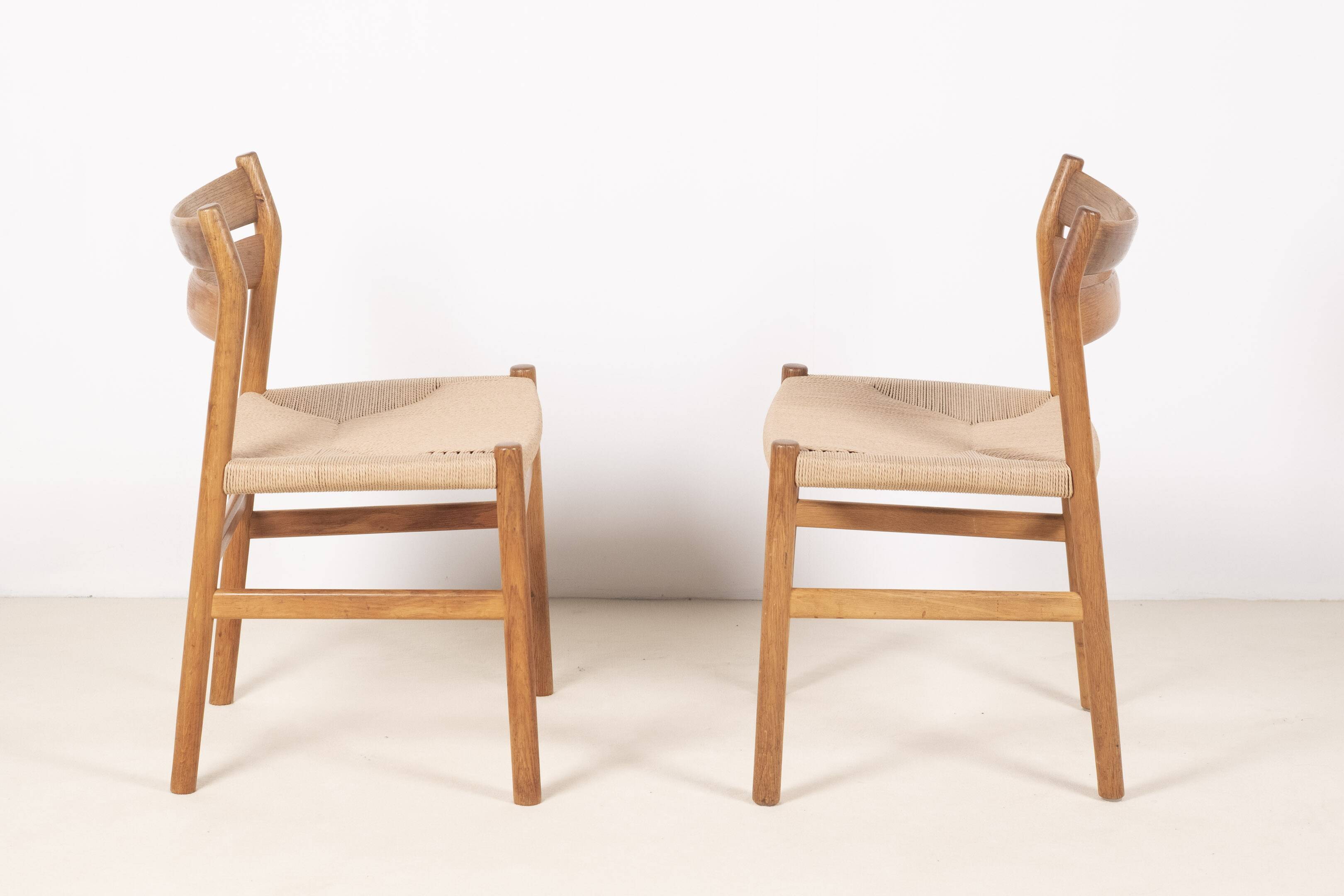 4x Chaise de salle à manger en chêne Børge Mogensen BM1, années 1950, Danemark