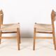 4x Chaise de salle à manger en chêne Børge Mogensen BM1, années 1950, Danemark