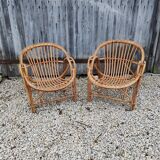 Vintage rattan armchairs from the 60s