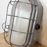 Industrial Grey Wall Light with Milk Glass, 1970s