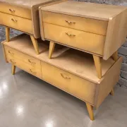 Dressing table set and two modular bedside tables from the 1960s.