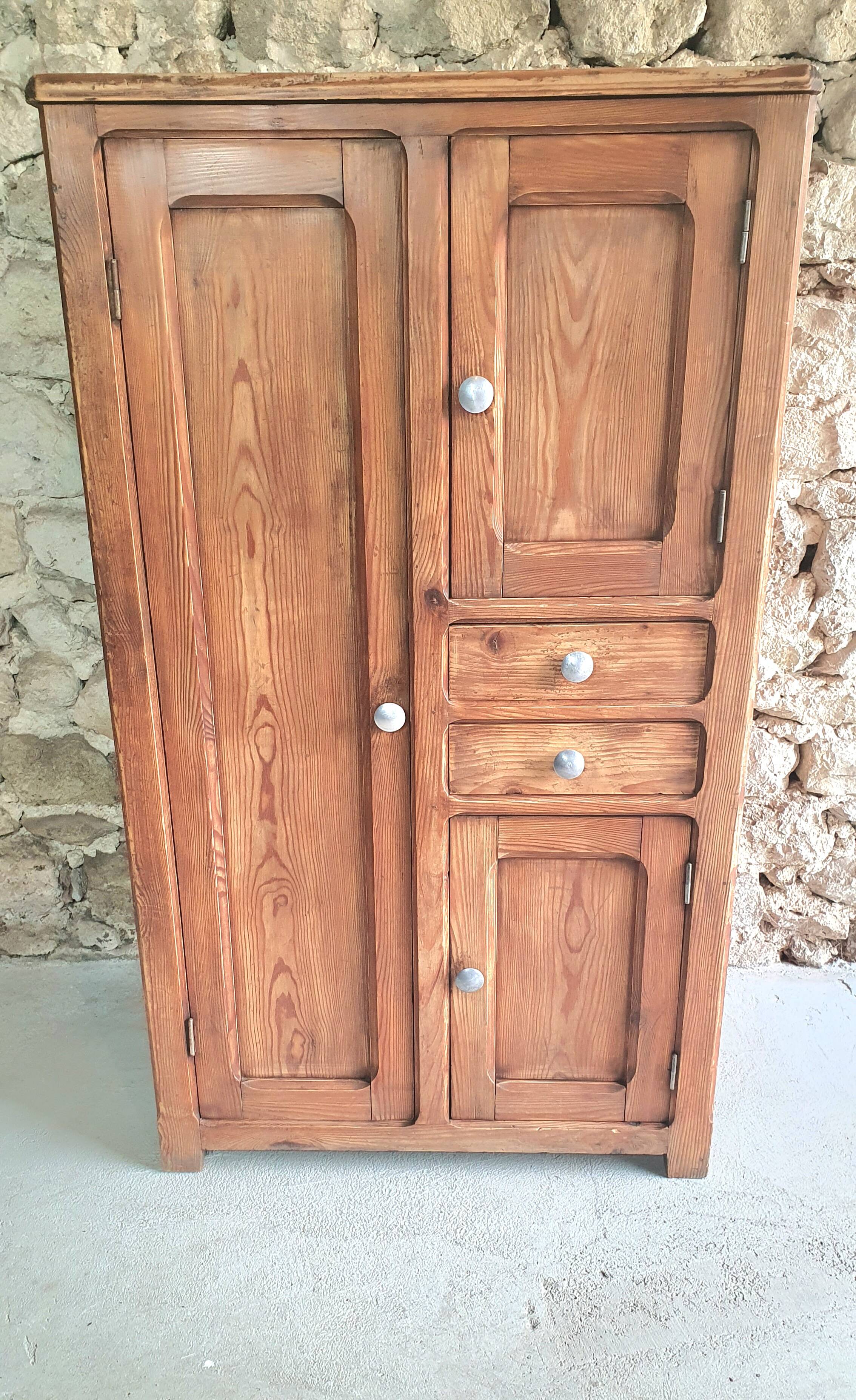 Small cabinet made of raw wood