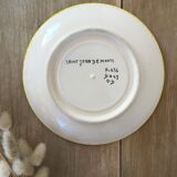 Yellow & black dessert plates Henriot Quimper