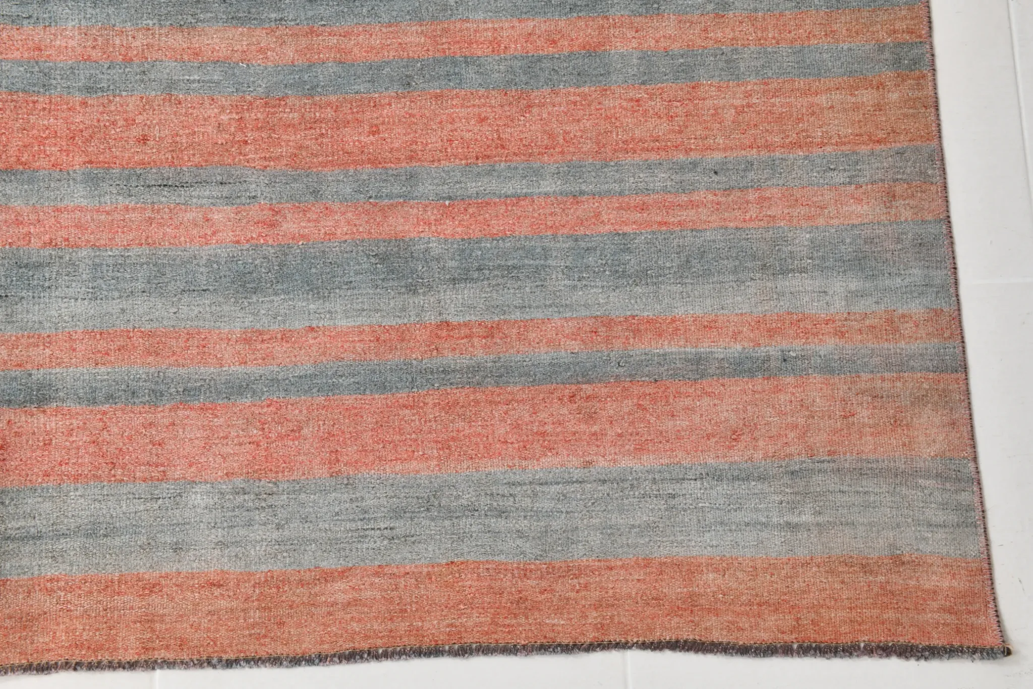 Dusty Pink Vintage Kilim Rug, Turkish Striped Bohemian Bedroom Decor 6x7