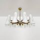 Grand lustre en laiton autrichien de style mid-century moderne par Rupert Nikoll