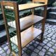 Vintage metal and pine bookcase shelf Prisunic circa 1960