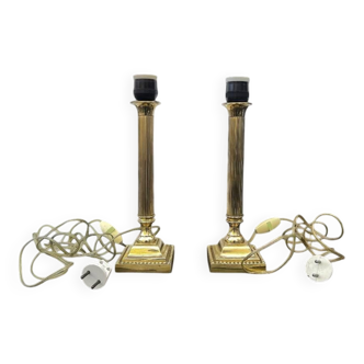 Pair of vintage solid brass lamp bases – Empire style